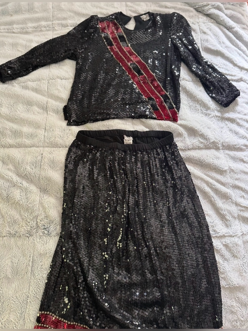 Judith Ann Creations Silk Sequin 2-Piece Set